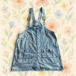 Acid Wash Denim Overall Dress Pinafore M ee:some Los Angeles Grunge free people